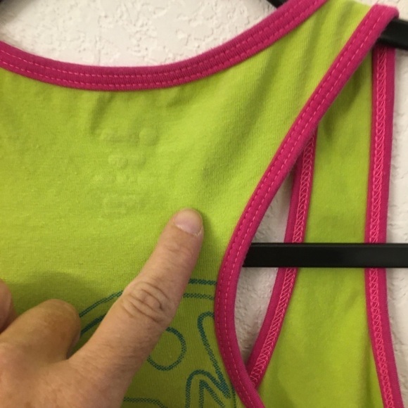 Zumba green/pink tank top size large - Picture 3 of 6